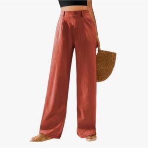 Rust/ Burnt Orange Wide-Leg trousers